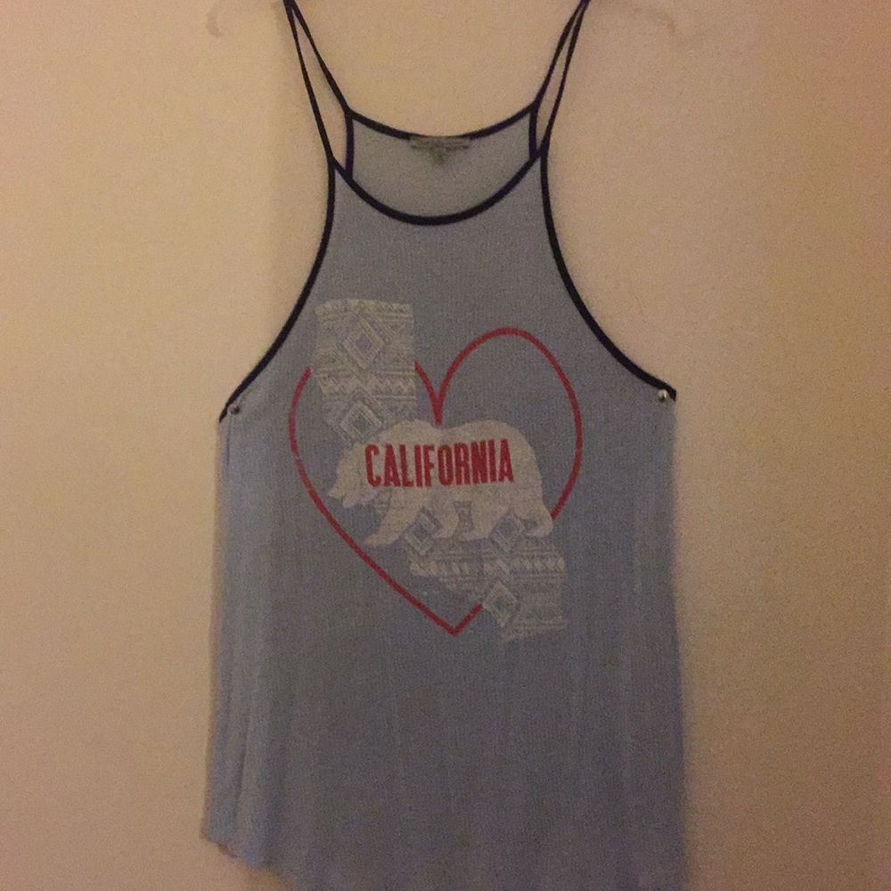 charlotte russe sky blue ‘california’ tank